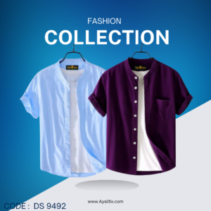 Fashionable casual Half Sleeve shirt for men (Sky+ perple)